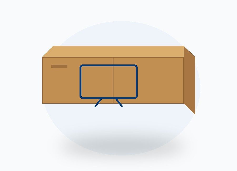 Caja para televisión. Diferentes tamaños